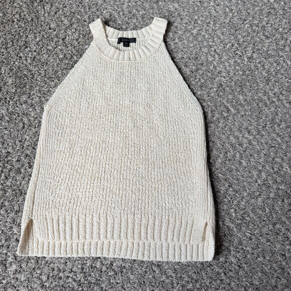 J. Crew Tops - J.Crew Knit Sweater Tank Size XS Cream White High-Neck Textured NEW